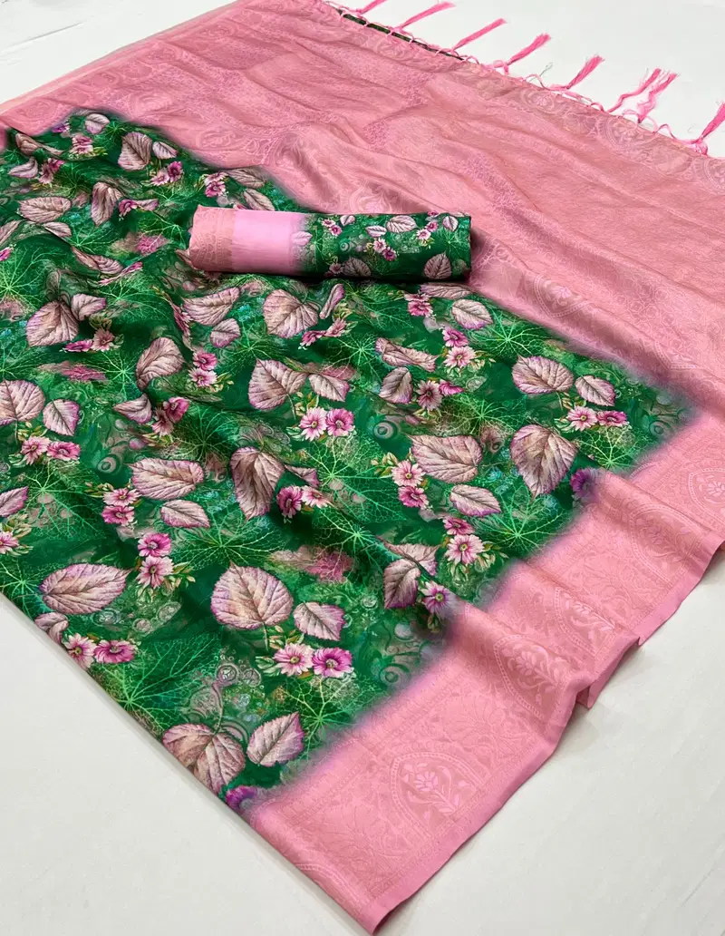 SRC Softy Digital Jacquard Digital Printed Sarees Wholesale Price In Surat